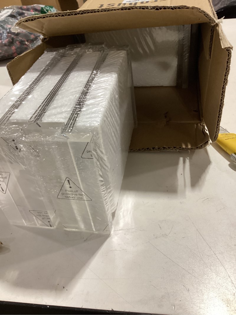 Condition photo showing Good Condition for acrylic sign holder 4x6, 20 pack clear table vertical double sided table menu display, plastic desktop picture frames stand acrylic paper holder tabletop sign holder for wedding office show fair