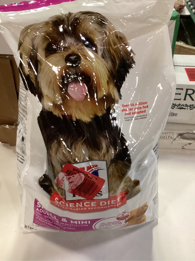 Condition photo showing New/Like New for Hill's Science Diet Small & Mini, Adult 1-6, Small & Mini Breeds Premium Nutrition, Dry Dog Food, Chicken & Brown Rice, 15.5 lb Bag