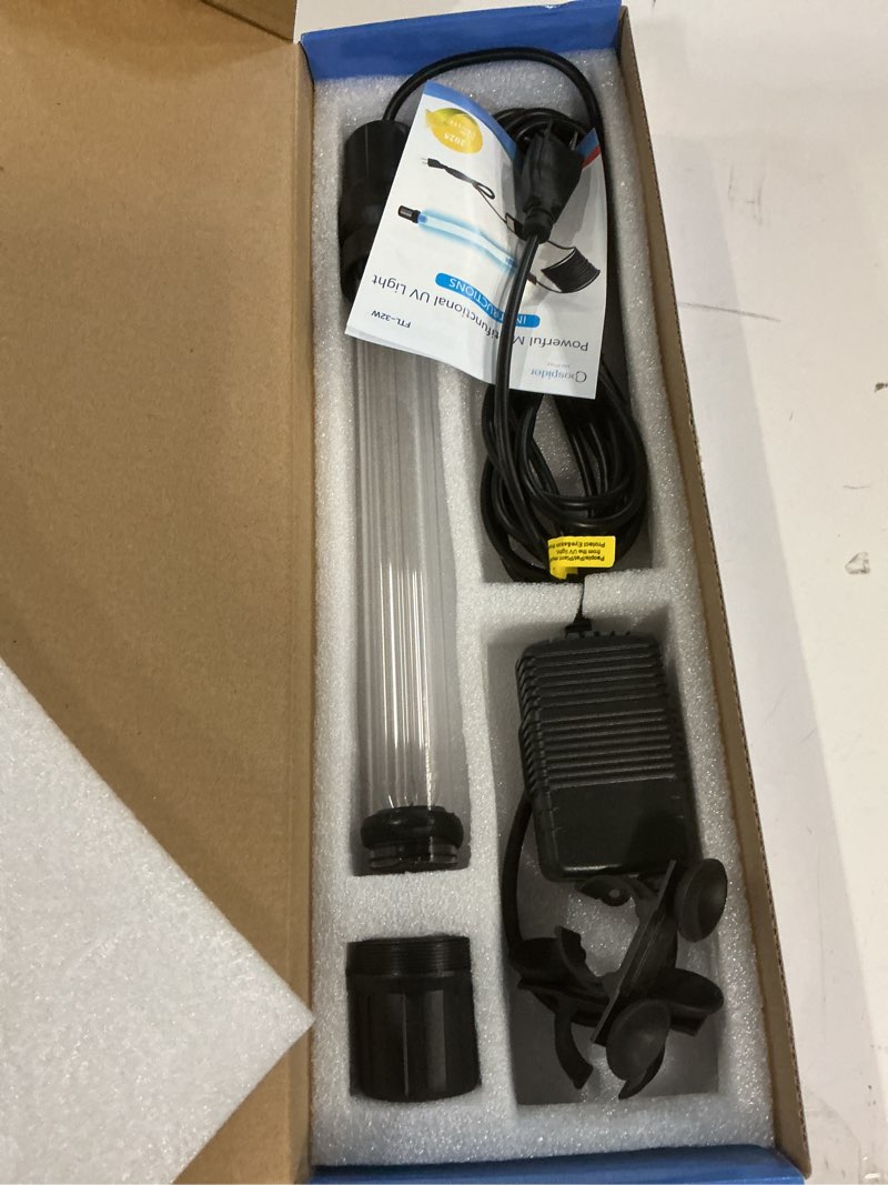 Condition photo showing As Is for 18w aquarium uv light for 100-1000 gallon, uv pond water clarifier for koi pond, swimming pool, spa, large fish tank, cold plunge uv light for pond algae control 18w/for 1000 gallon