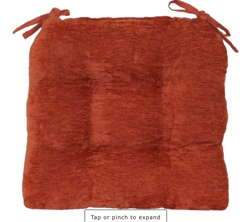 Reese Rust Chenille Dining Chair Cushion