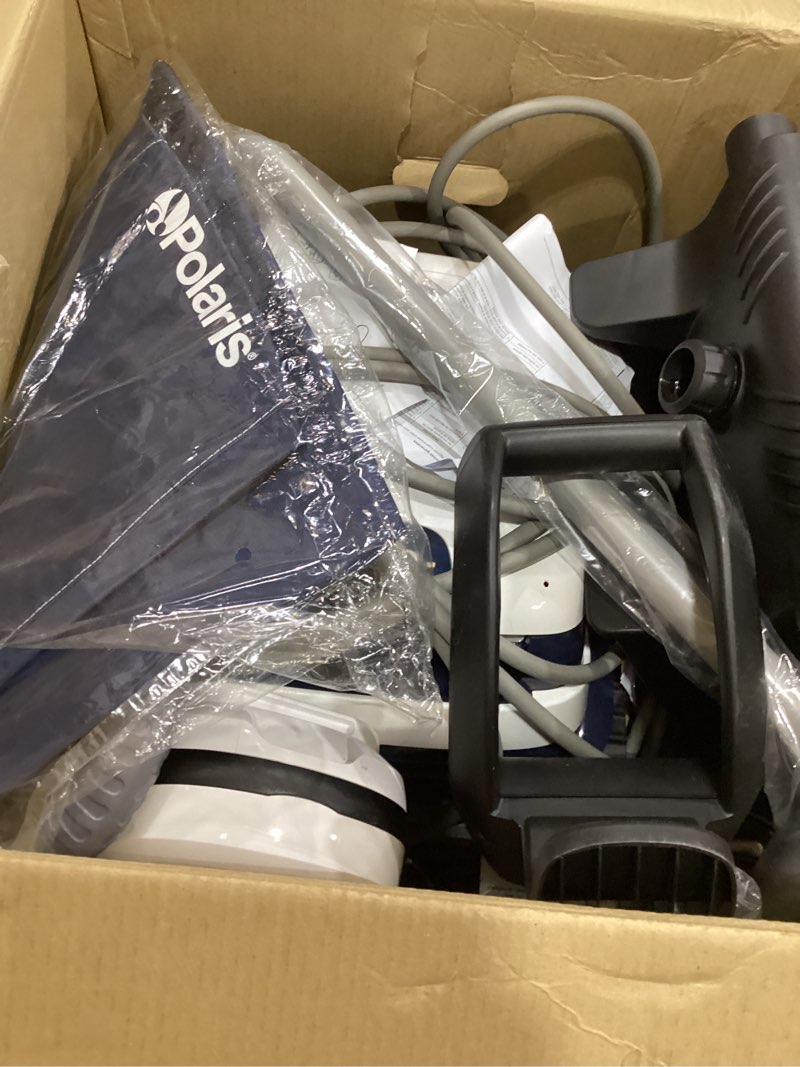Condition photo showing Good Condition for polaris era 820 robotic pool cleaner with cyclonic vacuum, dual brushes, 60ft swivel cable, large canister, caddy & cover – for in-ground pools
