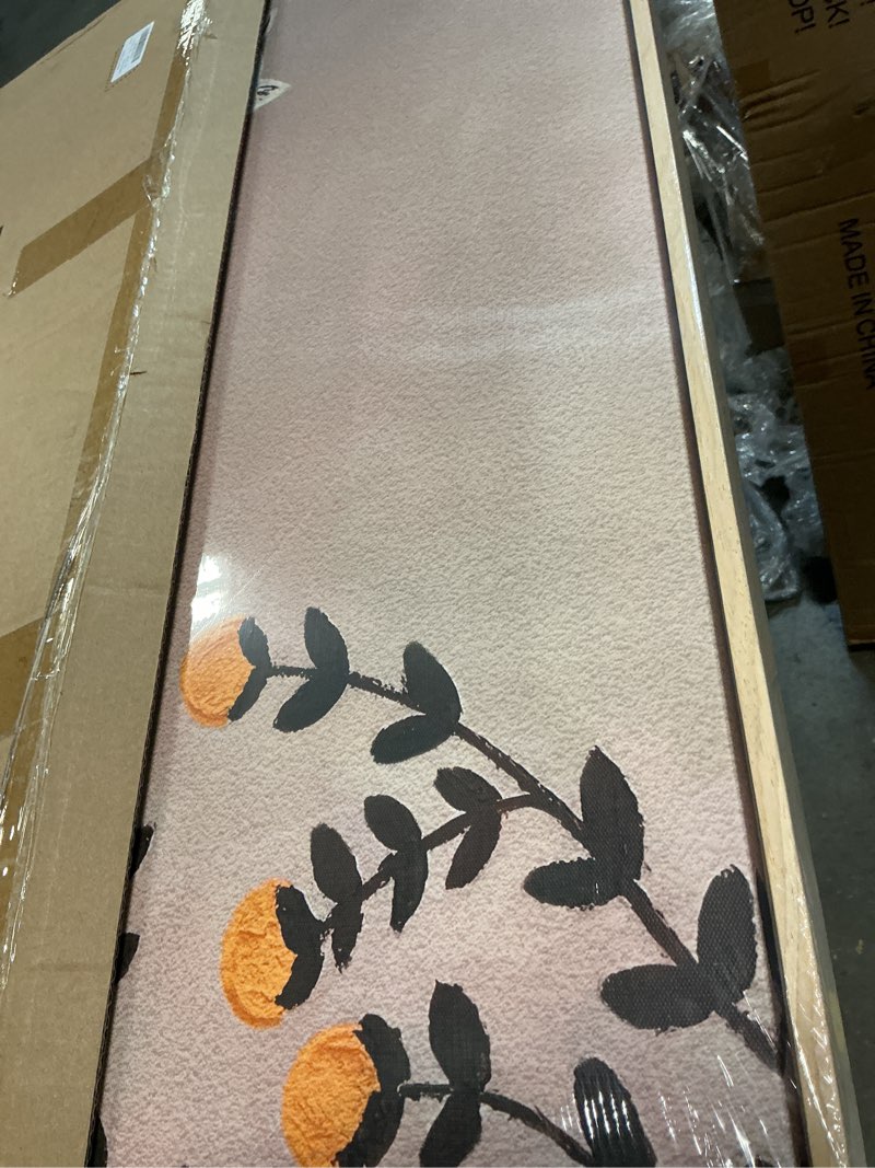 Condition photo showing Good Condition for framed neutral and green wall art for bedroom decor, large cozy cat canvas painting artwork for room walls, green picture print for dining room nursery guest room hallway wall art decor, 24x36 inch 36"l x 24"w cat &orange