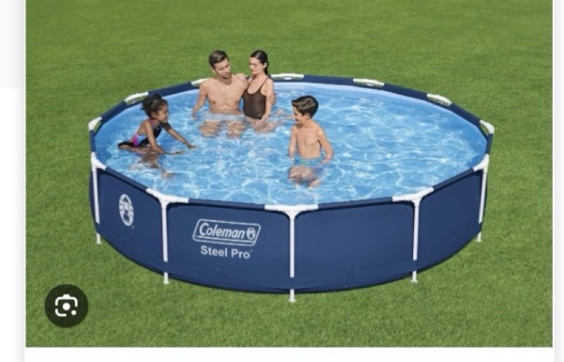 coleman steel pro 12 ft. x 33 in. round metal frame above ground pool set including led floats
