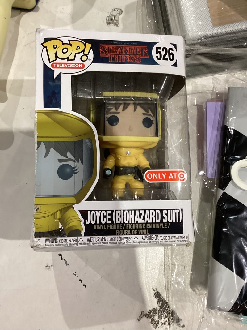 Condition photo showing As Is for pop Funko Television Stranger Things Netflix Joyce (Biohazard Suit) #526 Target Exclusive
