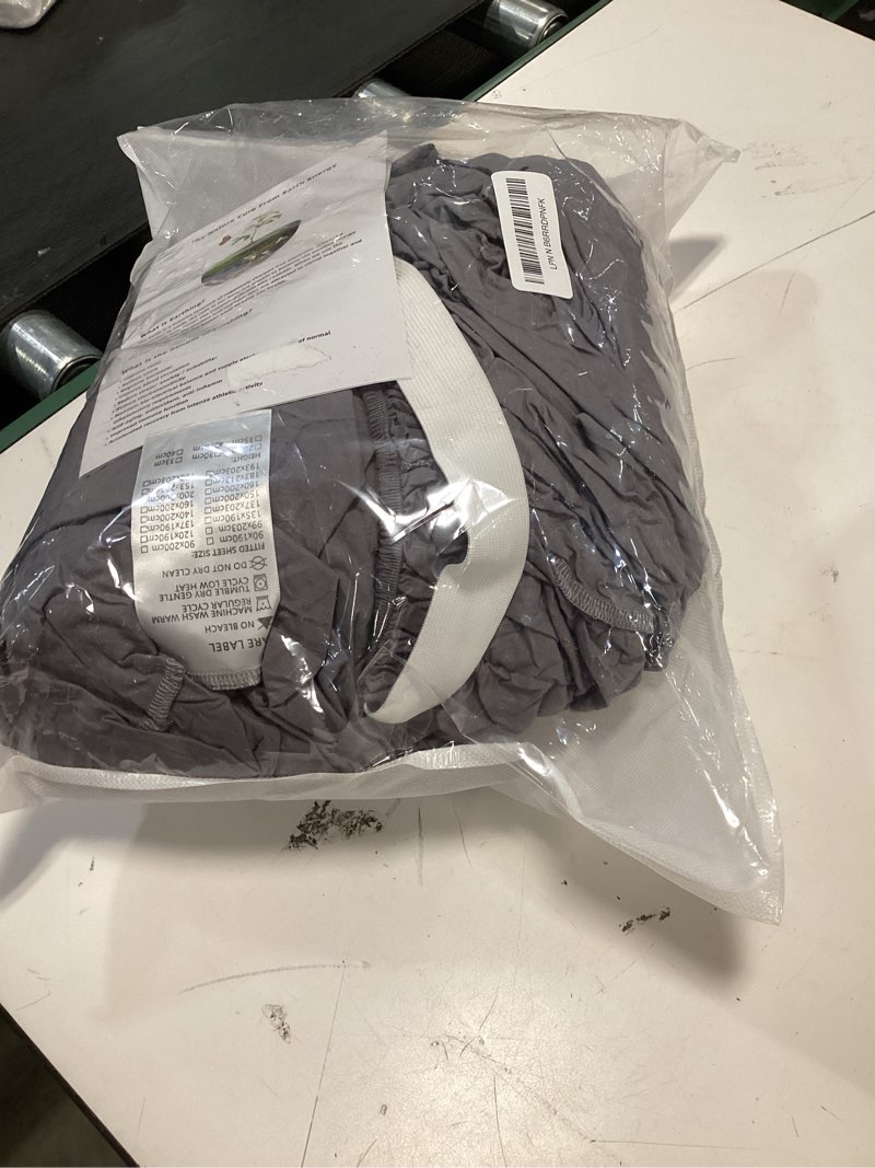 Condition photo showing As Is for grounding sheets gray queen size - 90% organic cotton + 10% pure silver fitted bed sheet for earthing - 400 thread count deep pocket grounded bedsheets - improved sleep down to earth ground bedding queen gray