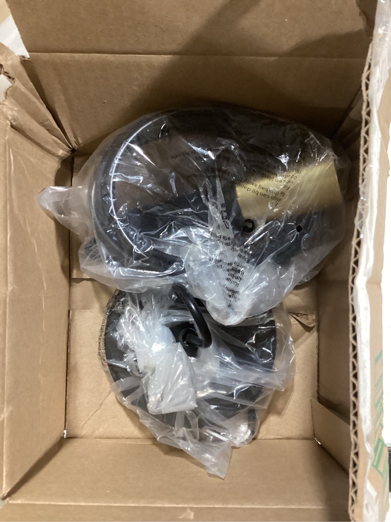 Condition photo showing As Is for Modern Glass Pendant Lighting for Kitchen Island 2 Pack, Farmhouse Black and Gold Pendant Light Fixtures, Adjustable Hanging Ceiling Light, Angled Clear Glass Shades 8 Inch Black Gold-2 Pack