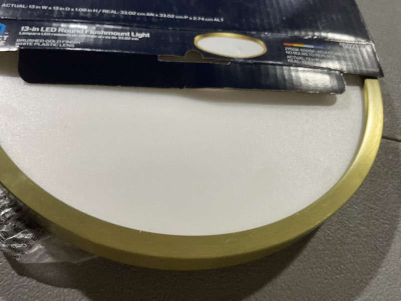 Condition photo showing Good Condition for project source 1 -light 13-in matte gold integrated led flush mount light