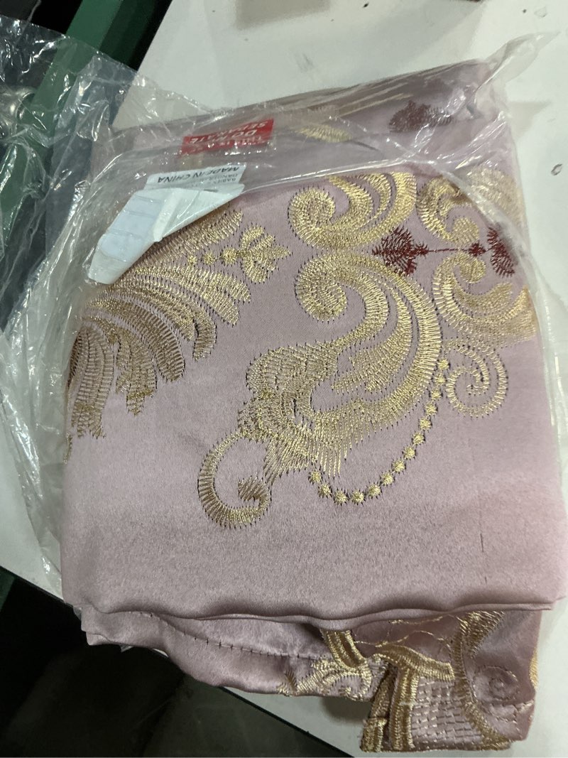 Condition photo showing Good Condition for amidoudou 1 pair european luxury jacquard embroidered curtains for living room bedroom (pink,51x84 inch) pink 51"w x 84"l (pack of 2)
