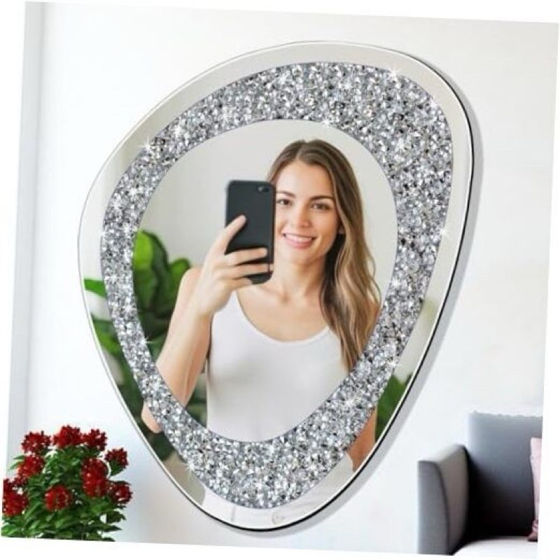 Modern Irregular Shaped Wall Mirror – 21.6x16 Inch Decorative 16"L x 21.6"W