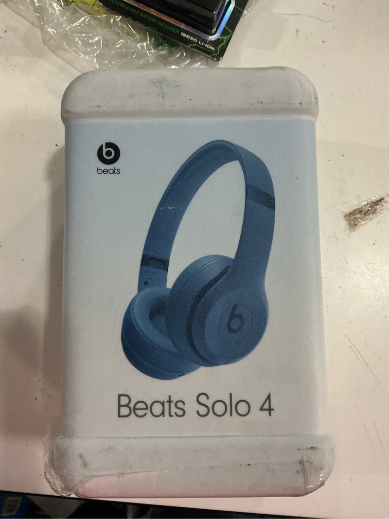 Condition photo showing New/Like New for beats solo 4 - wireless on-ear bluetooth headphones, up to 50-hour battery life, ultra-lightweight comfort, powerful and balanced sound, apple & android compatible - slate blue slate blue standalone