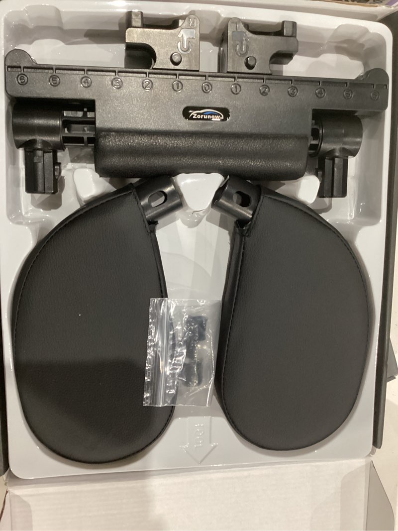 Condition photo showing As Is for Car Headrest Pillow, Thickened Memory Foam Road Pal Headrest, Neck Support Pillow, 180° Adjustable Car Headrest, U- Shaped Design, Travel Car Sleeping,Suitable for Kids and Adults (Black)