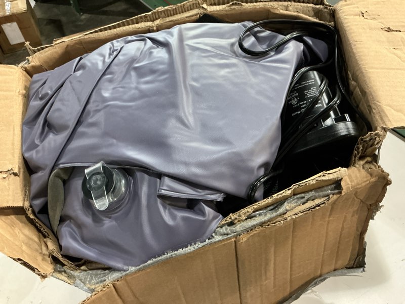 Condition photo showing As Is for a-er-fa queen air mattress with detachable headboard and cup holder - 20 height 700lbs capacity comfort inflatable bed for guests home camping and travel durable construction,colchón inflable,air bed