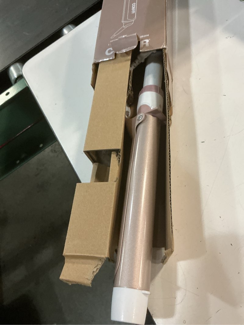 Condition photo showing Good Condition for conair double ceramic 1 ¼-inch long barrel curling iron, 1¼-inch barrel creates loose curls, hair curler for use on medium & long hair, white/rose gold white/rose gold 1.25 inch long barrel