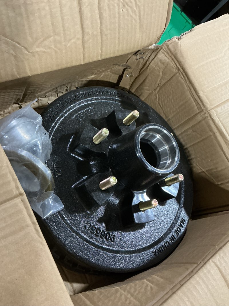 Condition photo showing Good Condition for 12" x 2" trailer brake drum kit 6 on 5.5" replacement for 5200-6000 lbs axle hub heavy duty 6 bolt trailer brake hub drum assembly 1/2"-20 drums replace 008-201-09, 42656-22003k