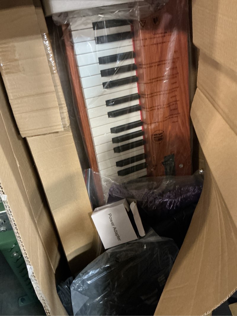 Condition photo showing Good Condition for mustar digital piano 88 weighted keys with stand touch sensitivity, 88 key semi weighted keyboard piano portable electric piano for beginners, dual stereo speakers, case, sustain pedal (brown-mdf)