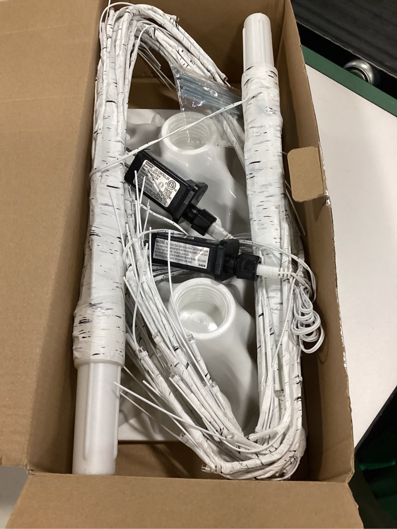 Condition photo showing New/Like New for 2-Pack 4FT Lighted Birch Tree for Indoor Christmas Decorations Outdoor, Higher Size, Timer Function Birch Christmas Tree with 96 LED Warm White Lights for Home Decor Bedroom Thanksgiving Party Garden Warm White 4FT 2Pack