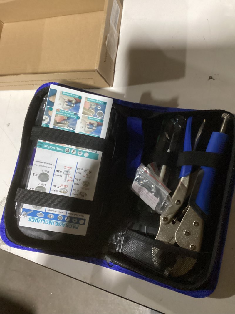 Condition photo showing Good Condition for Heavy Duty Snap Kit, Canvas Snap Kit for Metal Marine Snaps Fastening on Boat Cover/Carpet, Snap Repair Tool with Stainless Steel Screw-in Snap 15mm