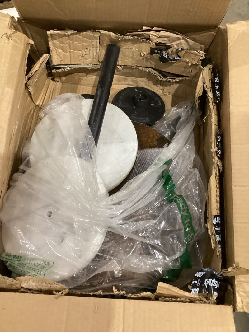 Condition photo showing As Is for Round Side Table Set of 2 Small End Table Accent Table for Small Spaces Round Coffee Table Wood Rustic Nightstand Bedside Table Outdoor Side Table Living Room Bedroom Balcony Brown and White