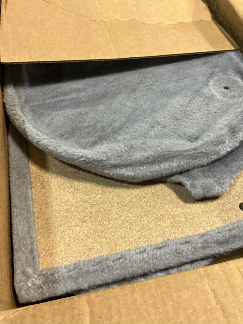 Condition photo showing As Is for Xin Three Layer Cat Tree with Cat Condo and Two Hammocks,Grey Small Grey