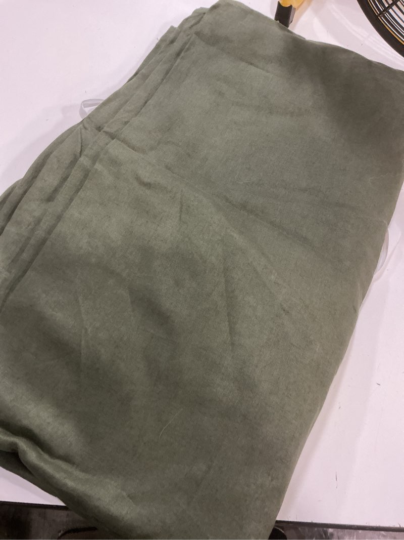 Condition photo showing Good Condition for quince, european linen curtain/single panel/96”x96”/hunter green