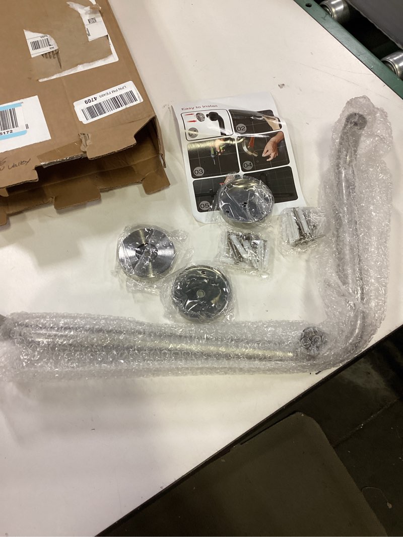 Condition photo showing Good Condition for L-Shaped Angled Grab Bar 12x16 Inch Brushed Nickel Anti-slip Knurled Shower Handle Wall Mount, Stainless Steel Shower Bar for Seniors Injured Balance Support, Handicap Grab Bars for Bathtubs & Showers Brushed Nickel 12x16 inch