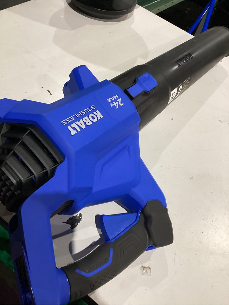 Condition photo showing As Is for kobalt gen4 40-volt 520-cfm 120-mph brushless handheld cordless electric leaf blower (tool only)