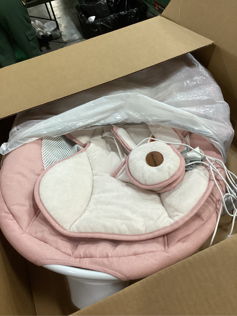 Condition photo showing As Is for Baby Swing for Infants - Electric Baby Rocker with Exclusive App Function, Upgraded 5 Point Harness, Bluetooth Support, 10 Preset Lullabies and 5 Speeds, Portable Swing for Baby Boy Girl?Pink?