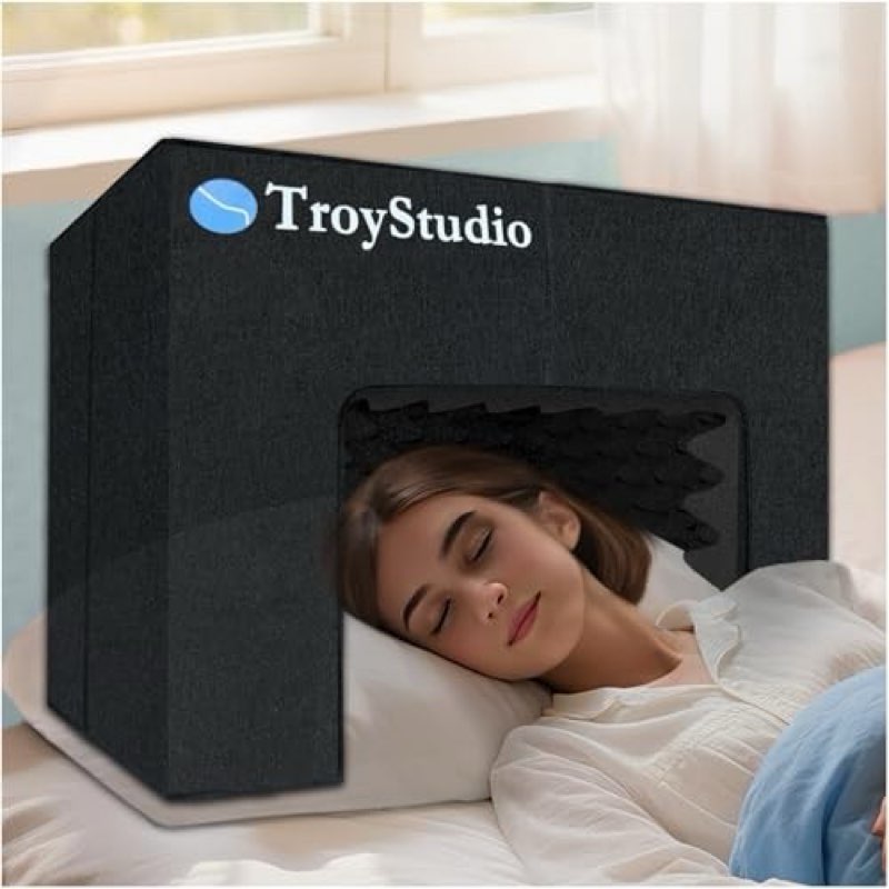 Soundproof Bed Tent, 23.6"x16"x16" Acoustic Blackout Canopy, Portable AC Foam