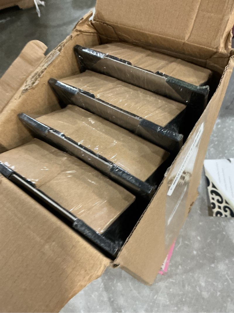 Condition photo showing New/Like New for 4x12 inches 4 pack heavy duty walkable floor register - easy adjust air supply lever decorative floor vent covers, savannah design vent covers for home - satin nickel 4x12 inches satin nickel 4pcs