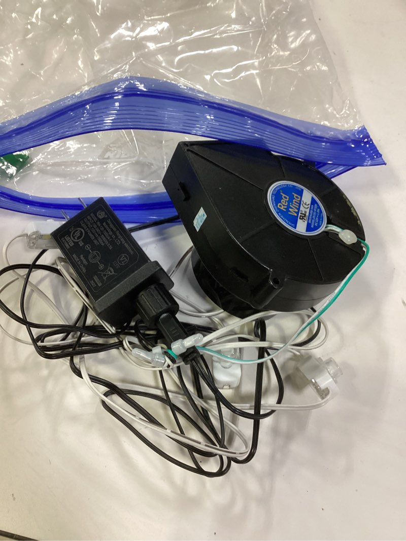 Condition photo showing Good Condition for Hiboom 2 Pack Replacement Fan Blower, 12V 1.2A Mini Air Blower with 3 LED Light String for Inflatables Indoor Outdoor, 12V 1.5A Adapter for Halloween Christmas Holiday Inflatables Fan Blow up Motor