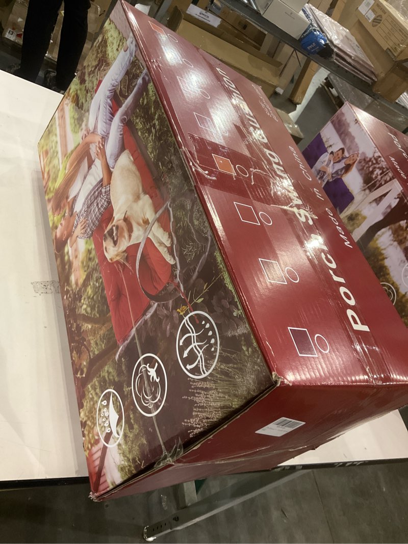 Condition photo showing New/Like New for Durable Swing Cushions Extra Thick 5" Fade-Resistant 3 Seater Waterproof Outdoor Replacement Porch Swing Cushions with Backrest for Outdoor Furniture Patio Garden Backyard(Brown 60×40×5inch)