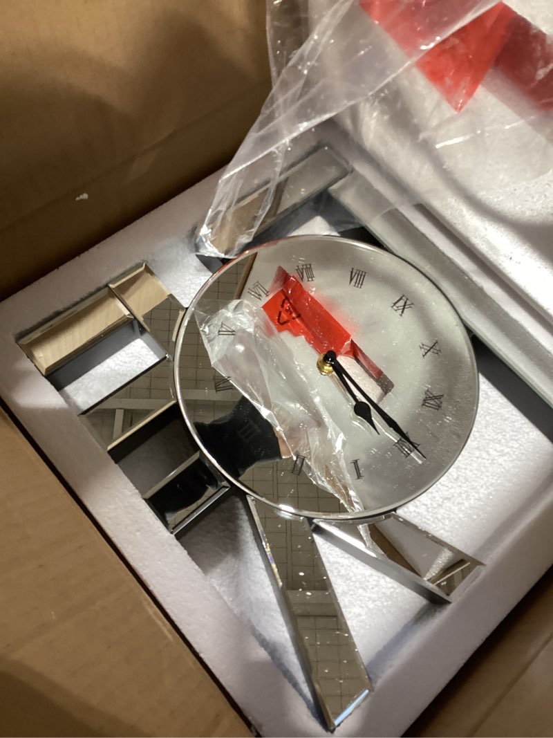 Decorative Wall Clock, Sliver Mirrored Wall Clock Modern Home Wall Decor Silent Clocks for Dining Ro