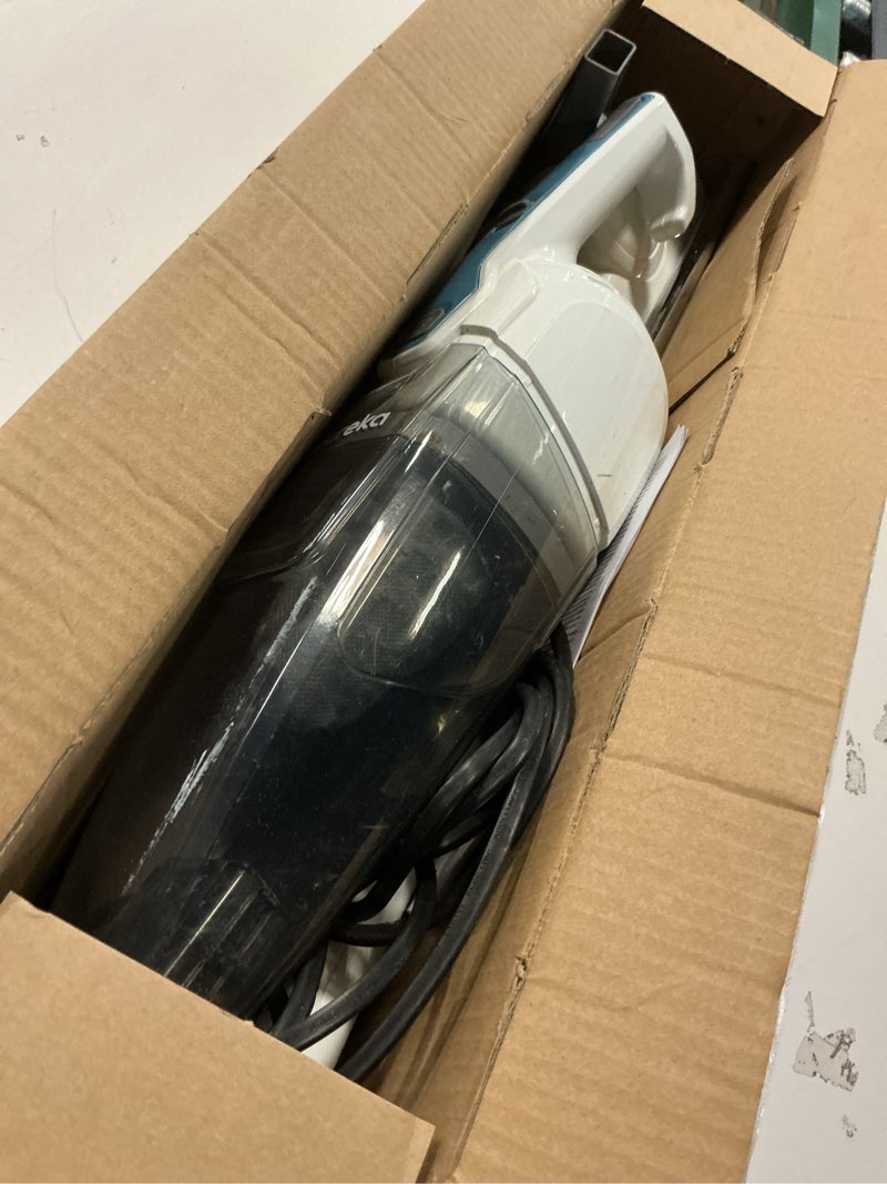 Condition photo showing As Is for EUREKA Stick Vacuum Cleaner Powerful Suction 3-in-1 Small Handheld Vac with Filter for Hard Floor Lightweight Upright Home Pet Hair  New  White with Aqua Blue