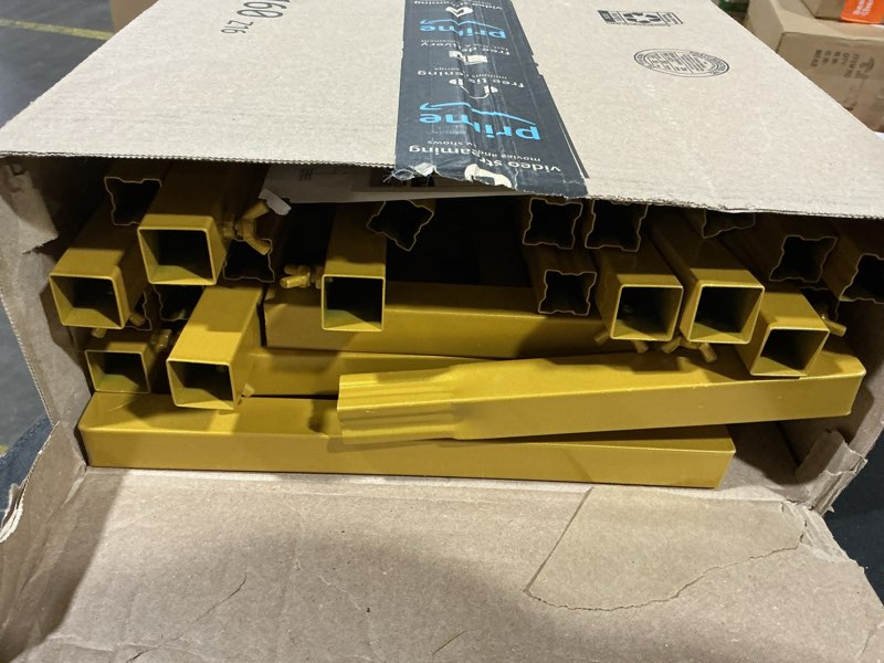 Condition photo showing Good Condition for Fomcet 10FT x 10FT Backdrop Stand Heavy Duty with Base, Gold Portable Adjustable Pipe and Drape Kit, Square Metal Arch Party Frame for Wedding Birthday Parties Banquet Decorations 10 x 10 FT(HxW) Gold