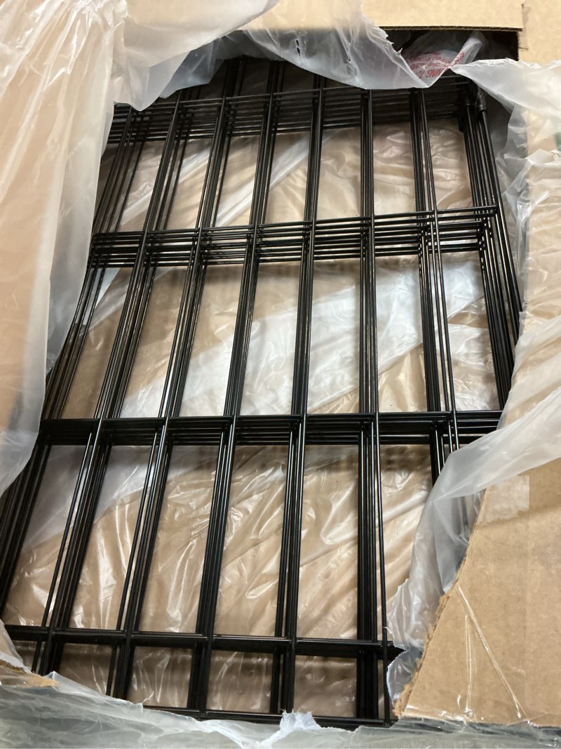 Condition photo showing As Is for FDW 24 Inch Dog Pen 8 Panel Dog Playpen Indoor Outdoor Metal Puppy Pet Fence Portable Folding Animal Exercise Fence,Black