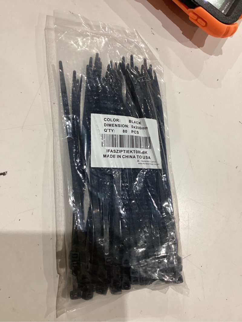 Condition photo showing Good Condition for 5x200mm 80 count zip ties