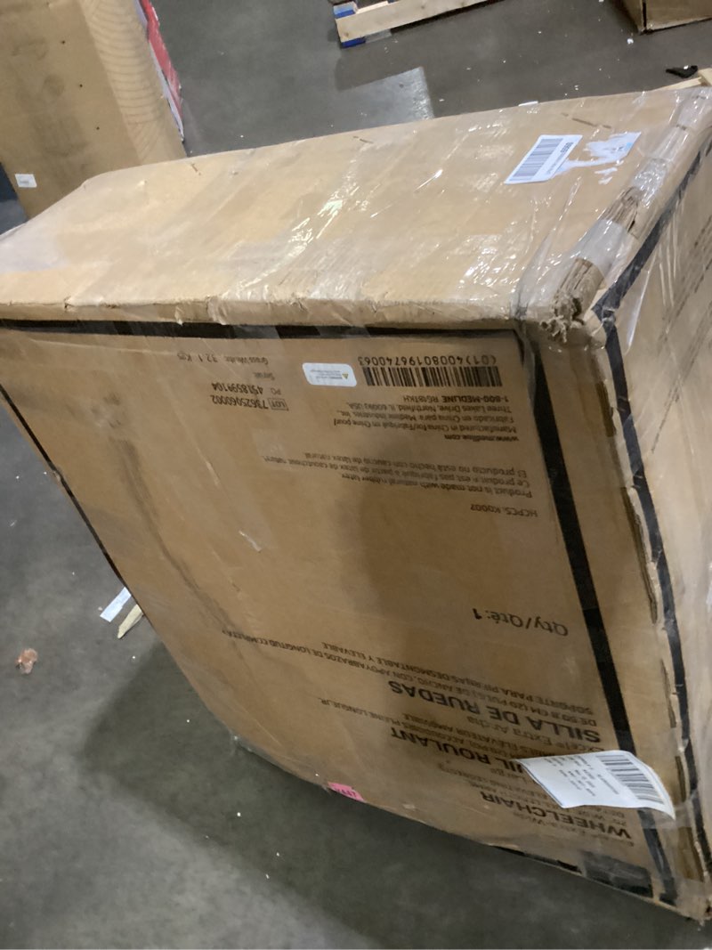 Condition photo showing As Is for Medline Excel Extra-Wide Wheelchair with 20" Seat, Full-Length Arms, Elevating Leg Rests, and Chrome Frame - Bariatric, Premium Mobility Aid for Enhanced Comfort and Durability