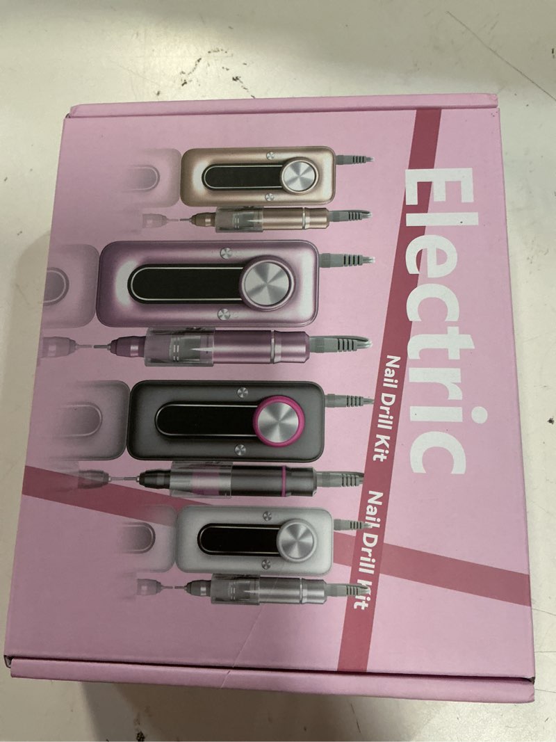 Condition photo showing New/Like New for tuobeo nail drill electric nail file kit 45000 rpm professional efile nail set,cordless portable rechargeable acrylic gel nail polish remover machine pedicure manicure tool with 11 bits for salon home pink purple