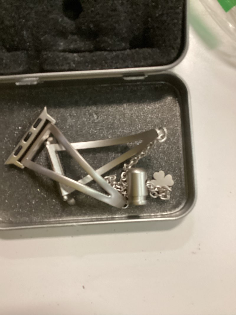 Condition photo showing Good Condition for Secbolt Stainless Steel Bands Compatible with Apple Watch Band 38mm 40mm 41mm 42mm 44mm 45mm 46mm 49mm iWatch Series 11/10/9/Ultra/SE/8/7/6/5/4/3/2/1, Dressy Metal Bangle Bracelet Women Starlight 38mm/40mm/41mm/42mm(Series 11/Series 10)