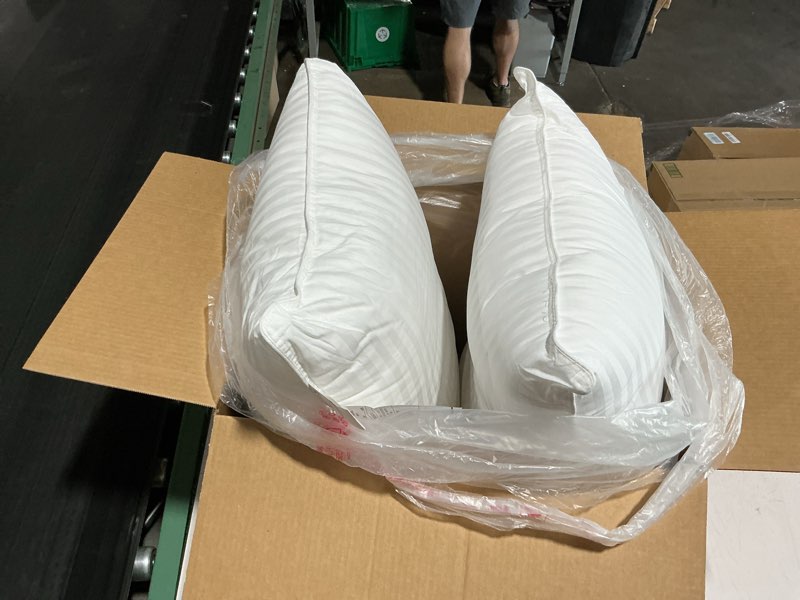 Condition photo showing Good Condition for beckham hotel collection bed pillows standard/queen size set of 2 - original soft down alternative pillow for sleeping - soft support for back, stomach or side sleepers