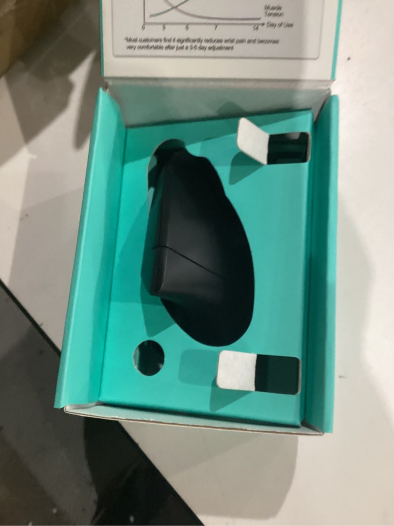 Condition photo showing As Is for Ergonomic Mouse, LEKVEY Vertical Wireless Mouse - Rechargeable 2.4G Optical Vertical Mice : 3 Adjustable DPI 800/1200/1600 Levels 6 Buttons, for Laptop, Mac, PC, Computer, Desktop, Notebook etc, Black Black Wireless USB