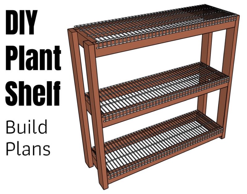 DIY Standing Plant Stand Build Plans - Outdoor Plant Utility Shelf - PDF Download