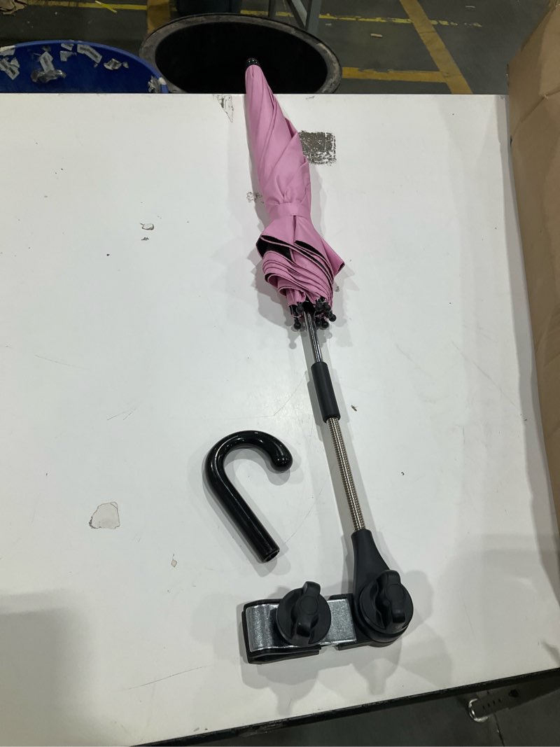 Condition photo showing Good Condition for multifunctional cart umbrella pink stroller sunshade canopy for outdoor use easy to install protects from sun exposure cart supplies