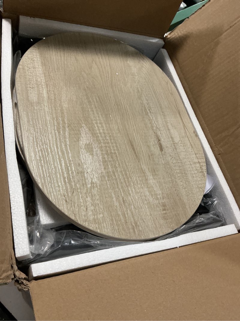 Condition photo showing Good Condition for Side Table, Small End Table with Metal Frame, 3-Tier Bedside Tables, Round Side Tables for Living Room Bedroom Couch Bathroom, Oval, White Maple