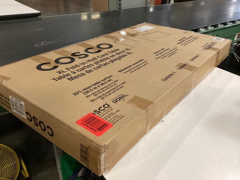 Condition photo showing New/Like New for coscoproducts cosco xl 38.5" fold-in-half card table w/handle, black, indoor & outdoor, wheelchair accessible