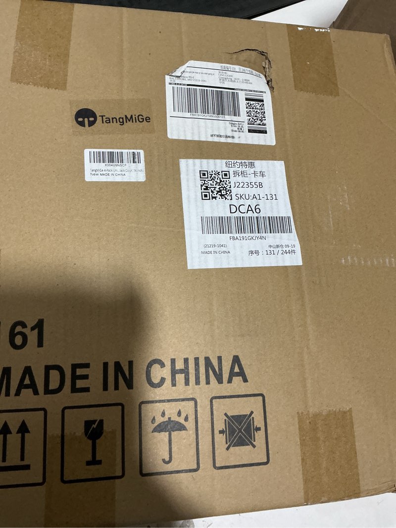 Condition photo showing Good Condition for TangMiGe 4-Pack Universal Hubcaps Wheel Covers Replacement R16, Steel Wheel Rim Cover for Most Cars Trucks Sedans SUV, 16" 16 in Hub Caps (Bright Black Color, 16 inch) Bright Black Color 16 inch