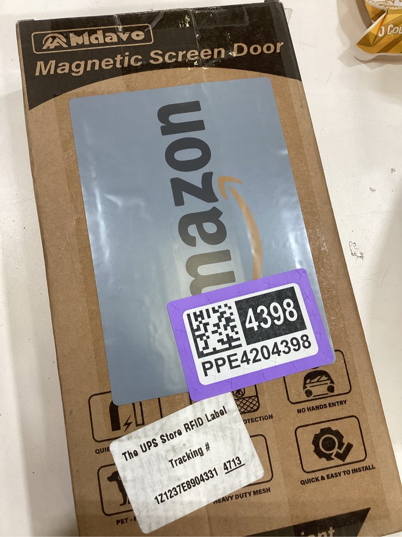 Condition photo showing Good Condition for magnetic screen door mesh keeps bugs out: door screen magnetic closure 40" x 83" fits door size 38" x 82" - magnetic door curtain heavy duty fiber fabric washable - hands free entry 40"*83" fit door 38"*82"