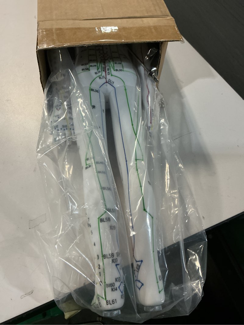Condition photo showing As Is for Acupuncture Model, Human Acupoint Model 20.5in Full Body Silicone Professionals Clear Identification with Base for Chinese Medicine Teaching Acupoint Student Demonstration (Female? Female White