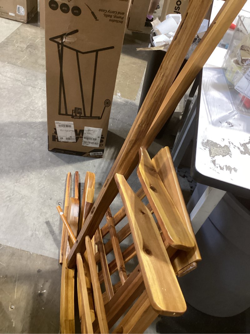 Condition photo showing As Is for style selections natural wood frame rocking chair with slat seat