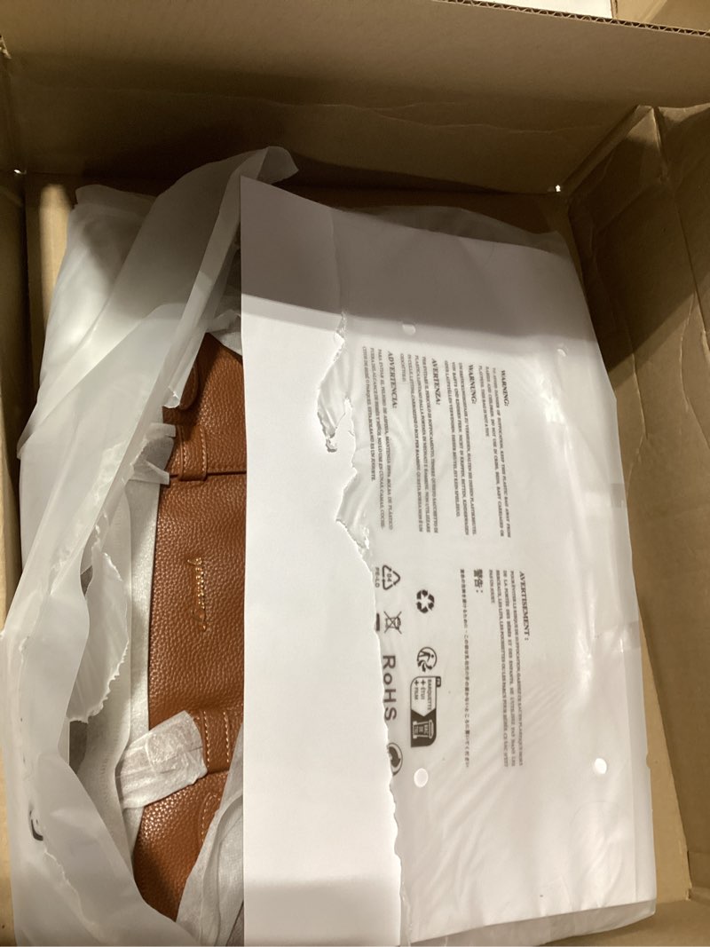 Condition photo showing Good Condition for LOVEVOOK Laptop Tote Bag for Women, 15.6 Inch Waterproof Leather Computer Work Purse with Zipper for Teacher & Travel 17 Inch Brown